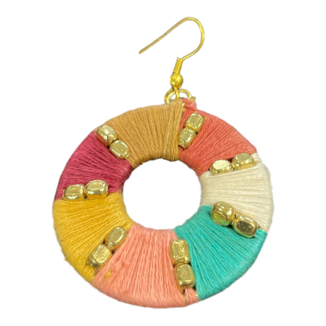 Sachi Fabric Wrapped Ring Weft Earrings