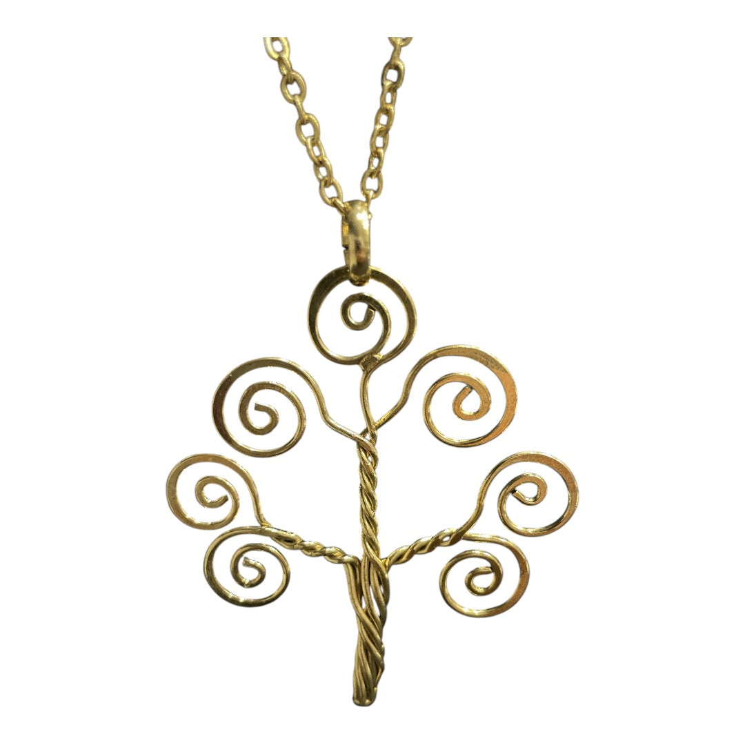 Brass Gold Tree of Life Necklace