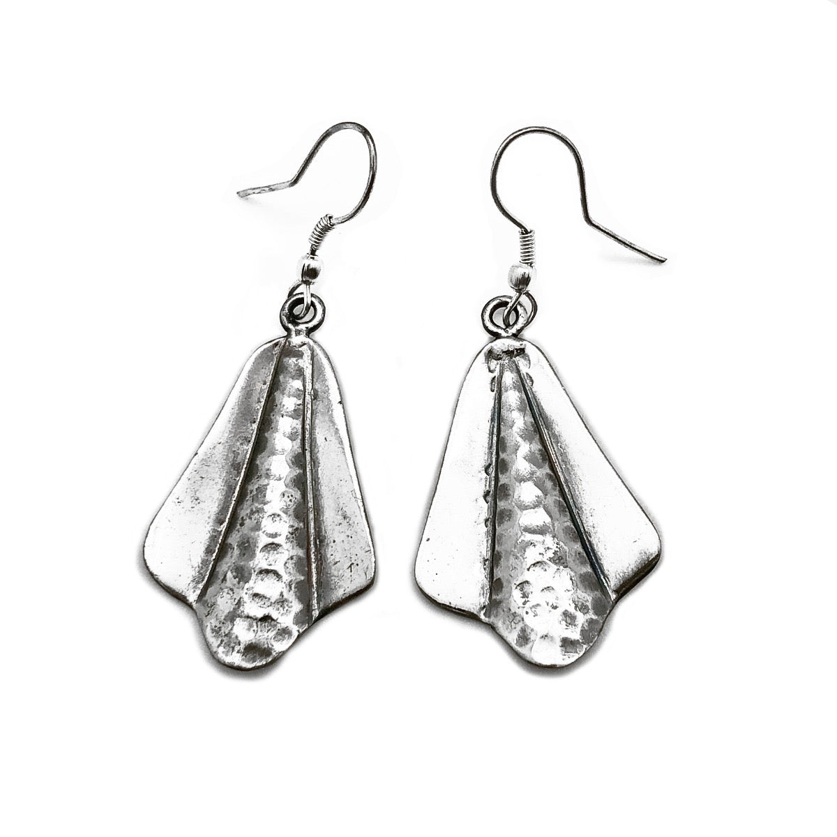 Handmade Fan Kashi -Antique silver earrings