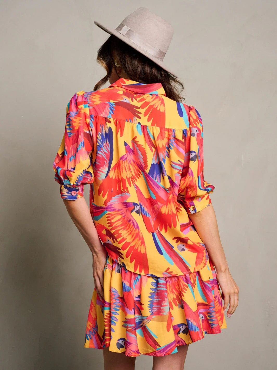 RIO RHYTHM TROPICAL BIRD PRINT MINI SKIRT SET