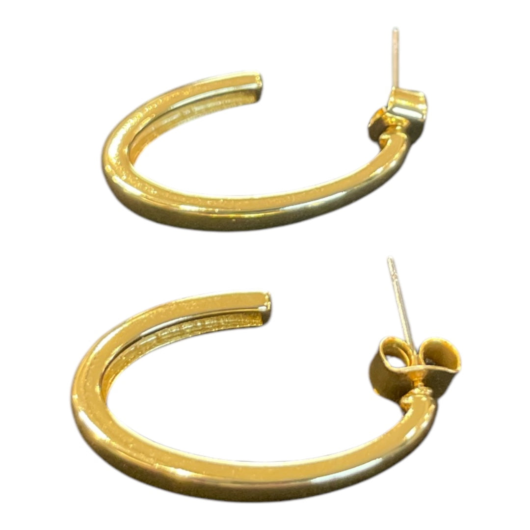 Gold Dipped Oval Hoop Earrings