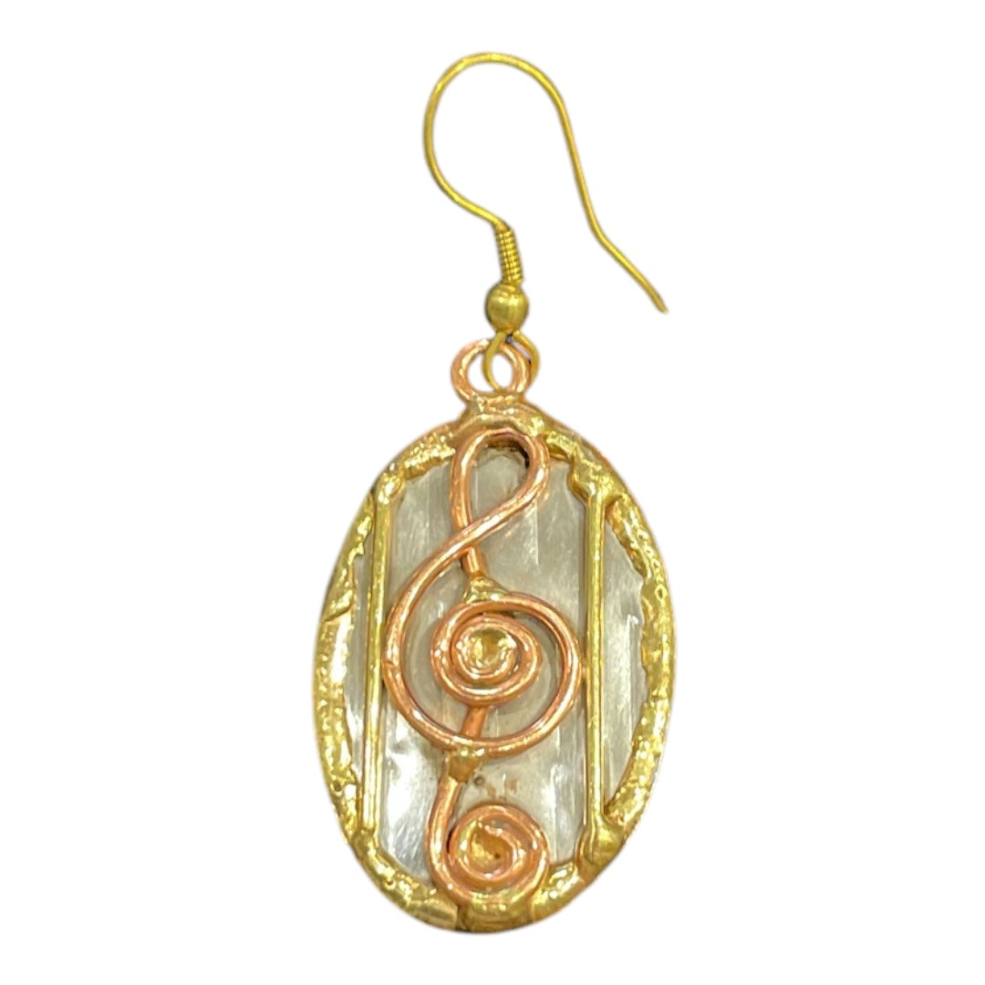 Mixed Metal Music Sign Earrings