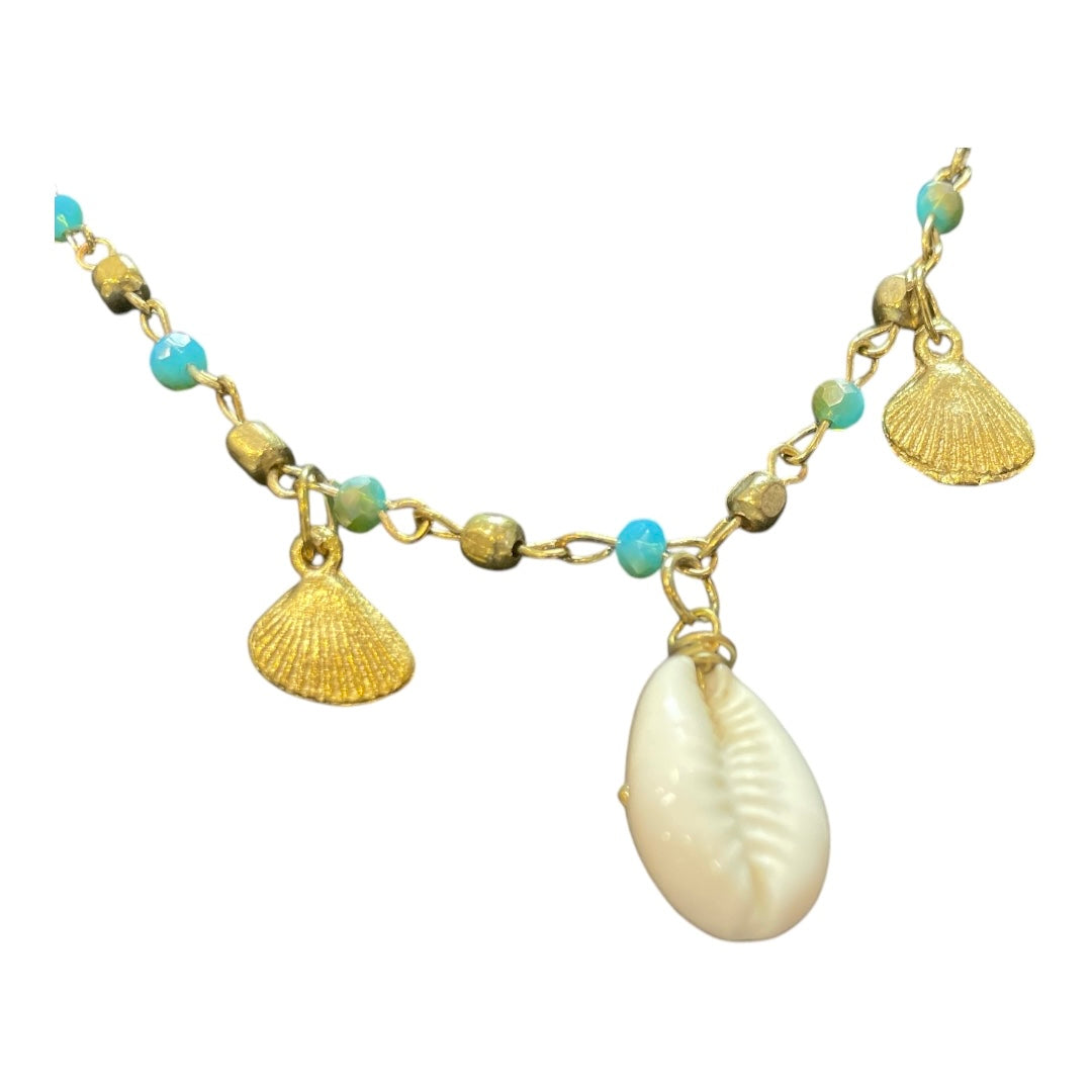 Schai Shell and Beaded Gold Anklet