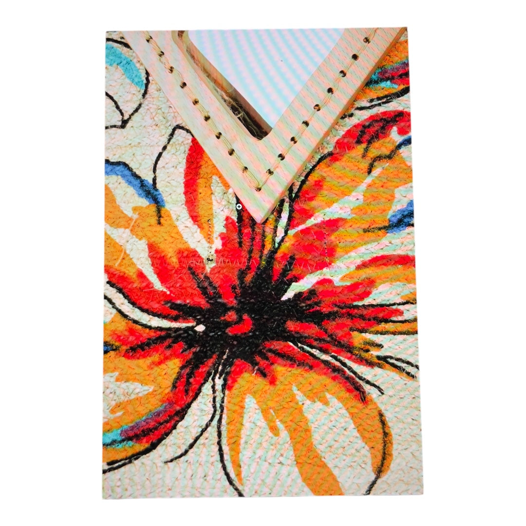 Palm Springs Bloom Jute Rectangle Tote Bag