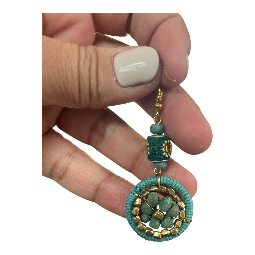 Sachi Beads and Discs Ocean Sky Earrings