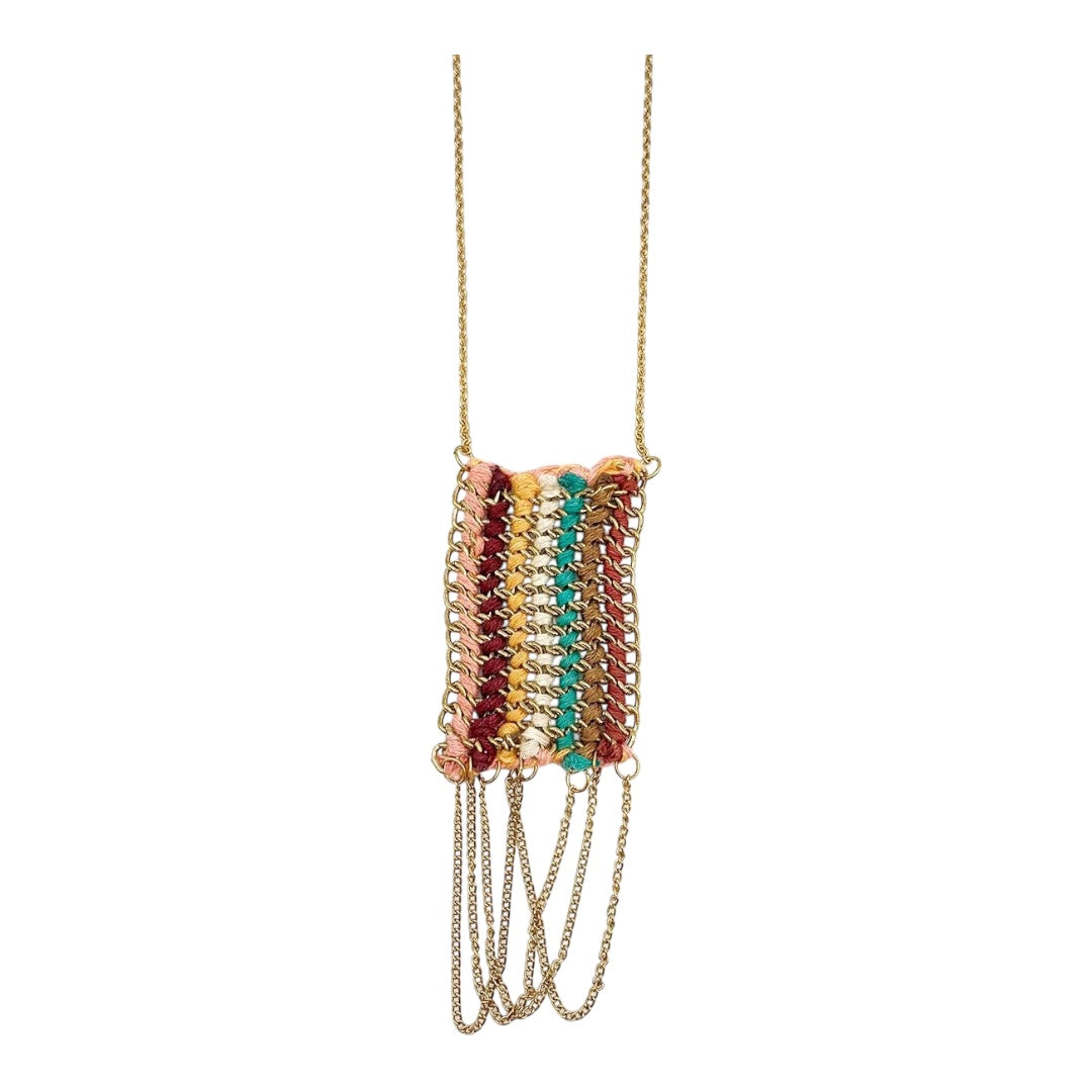 Handmade Warp & Weft Striped Necklace