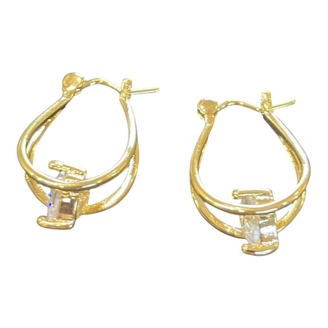 Teardrop Rhinestone Pincatch Earrings