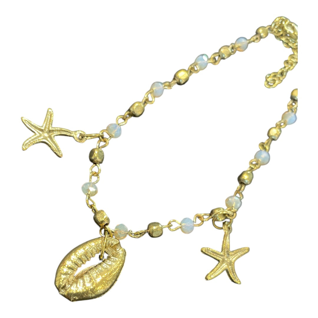 Schai Gold Shell and Star Fish Anklet