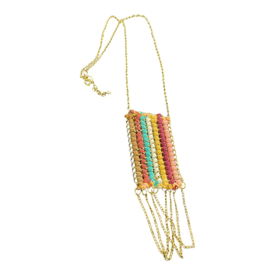 Handmade Warp & Weft Striped Necklace