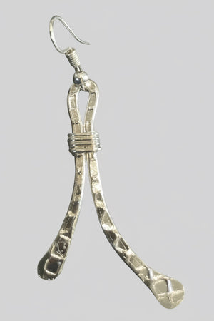 Dancing Tide stainless steel earrings side view