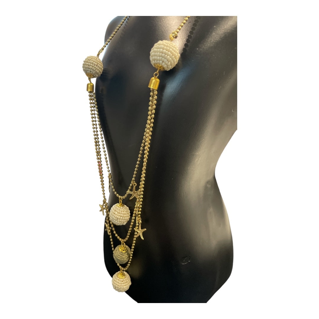 Handmade Sachi Beaded Raffai and Wood Three Piece Necklace