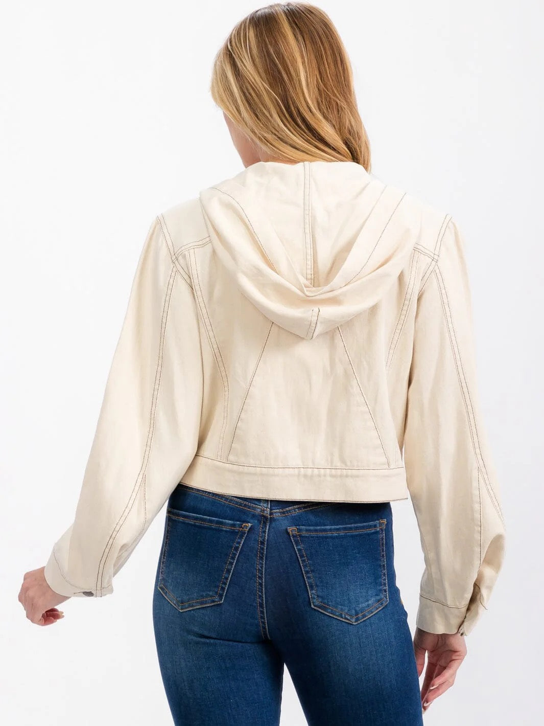 THE UNITY CROP HOODIE SOFT DEMIN JACKET