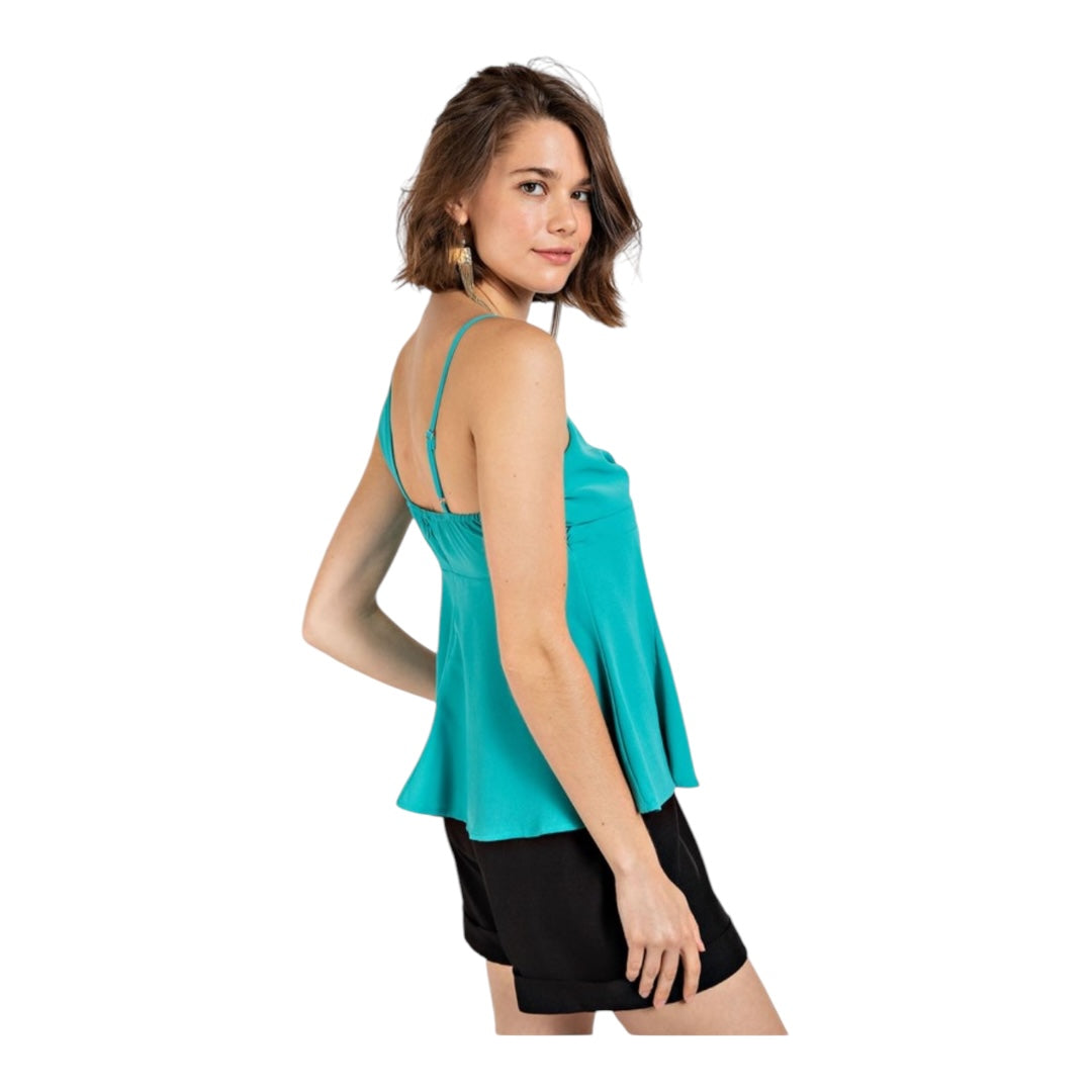 Twist Detail Asymmetrical Neck Top