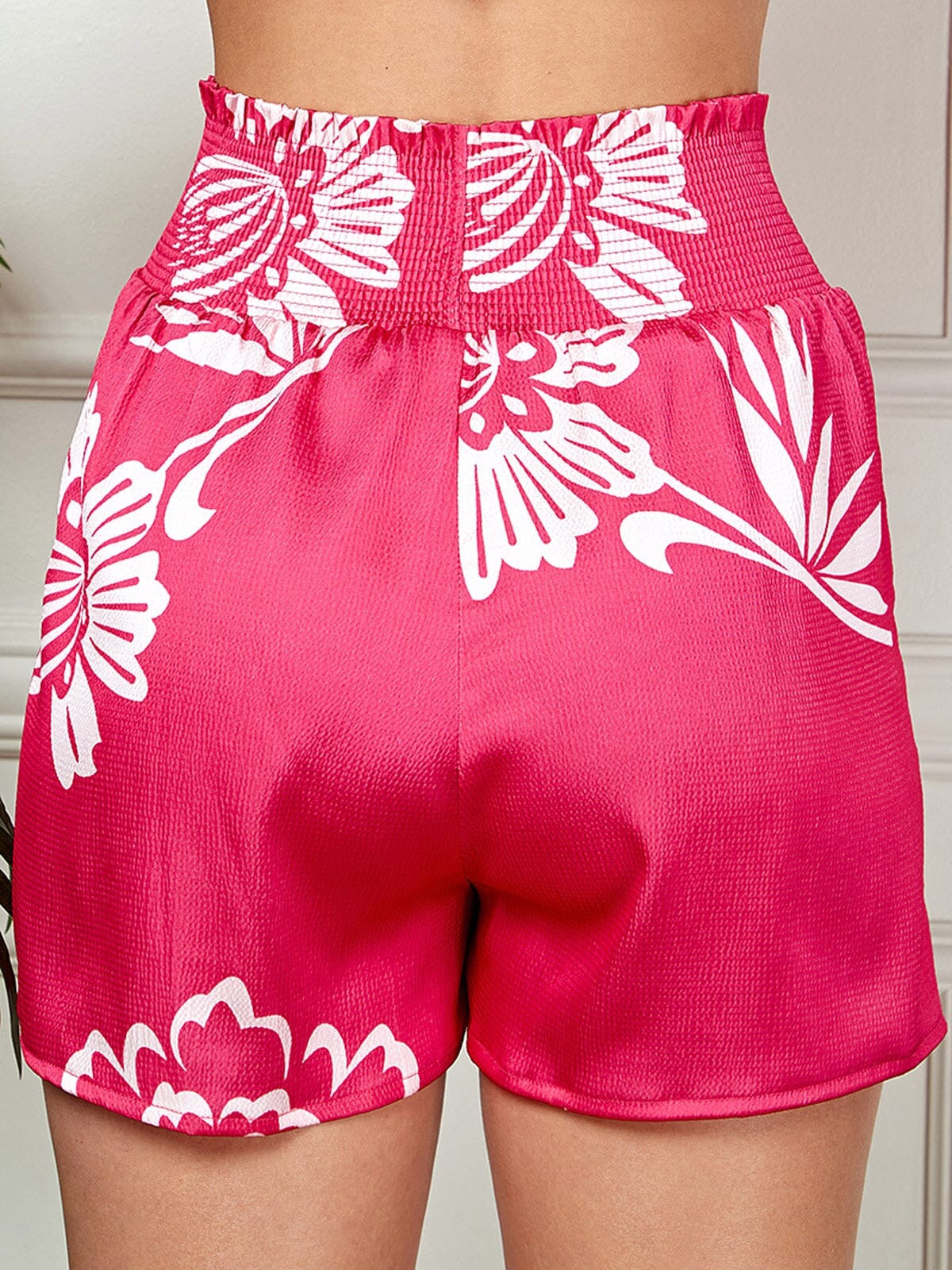 FLORAL BUTTON DOWN ELASTIC WAIST SHORTS SET