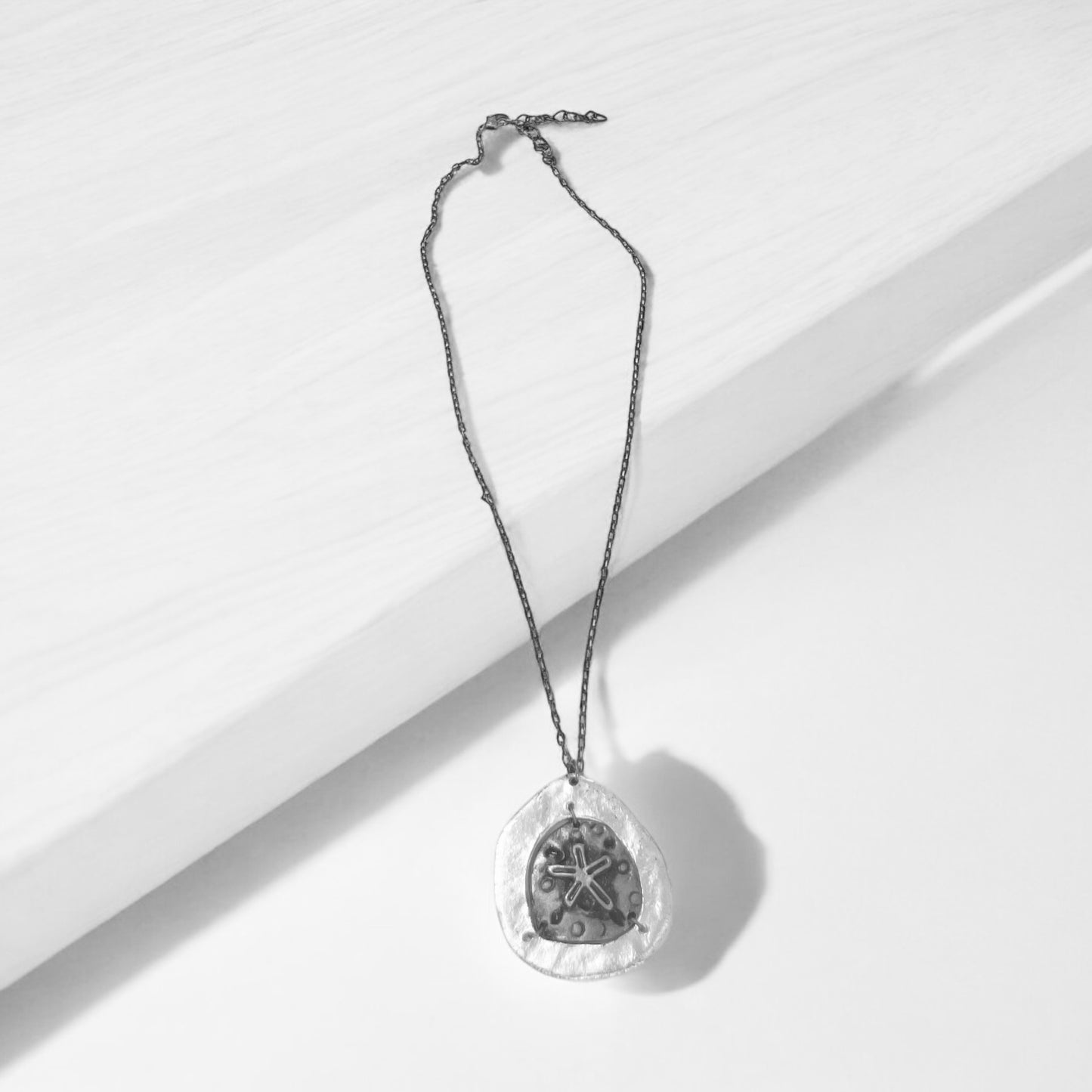 Antique Silver Tone Starfish Necklace