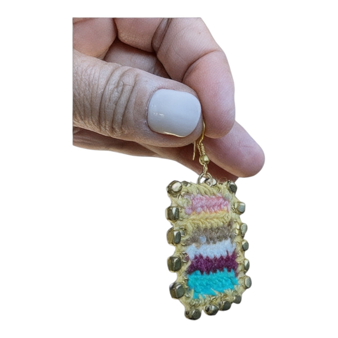 Sachi Woven Rectangle Warp & Weft Earrings