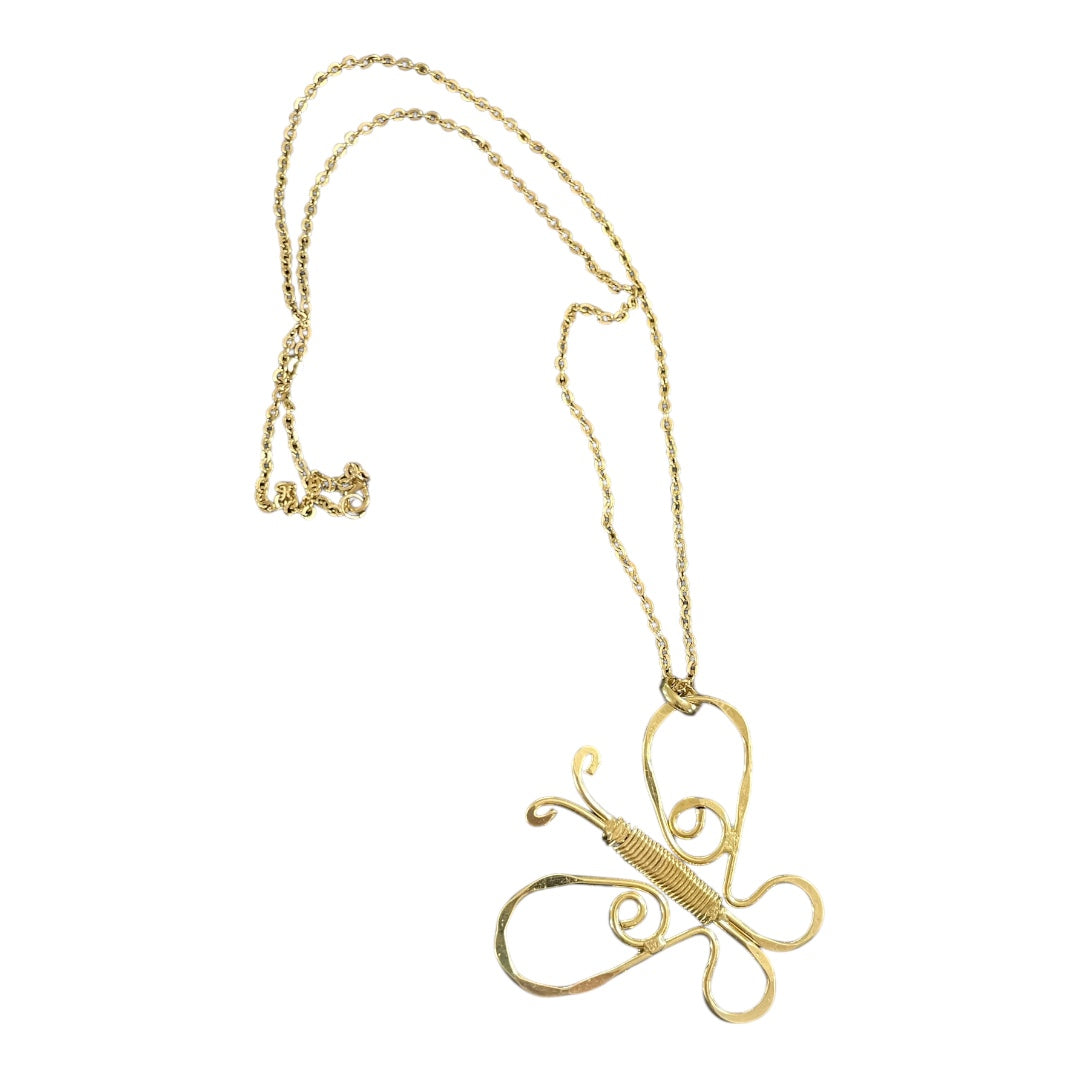 Butterfly Brass Gold Necklace
