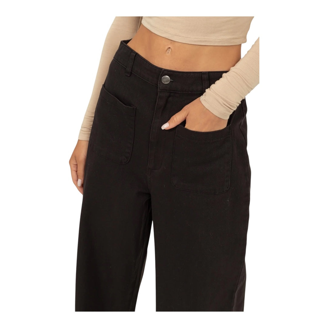 Black High Waisted Wide Leg Pants