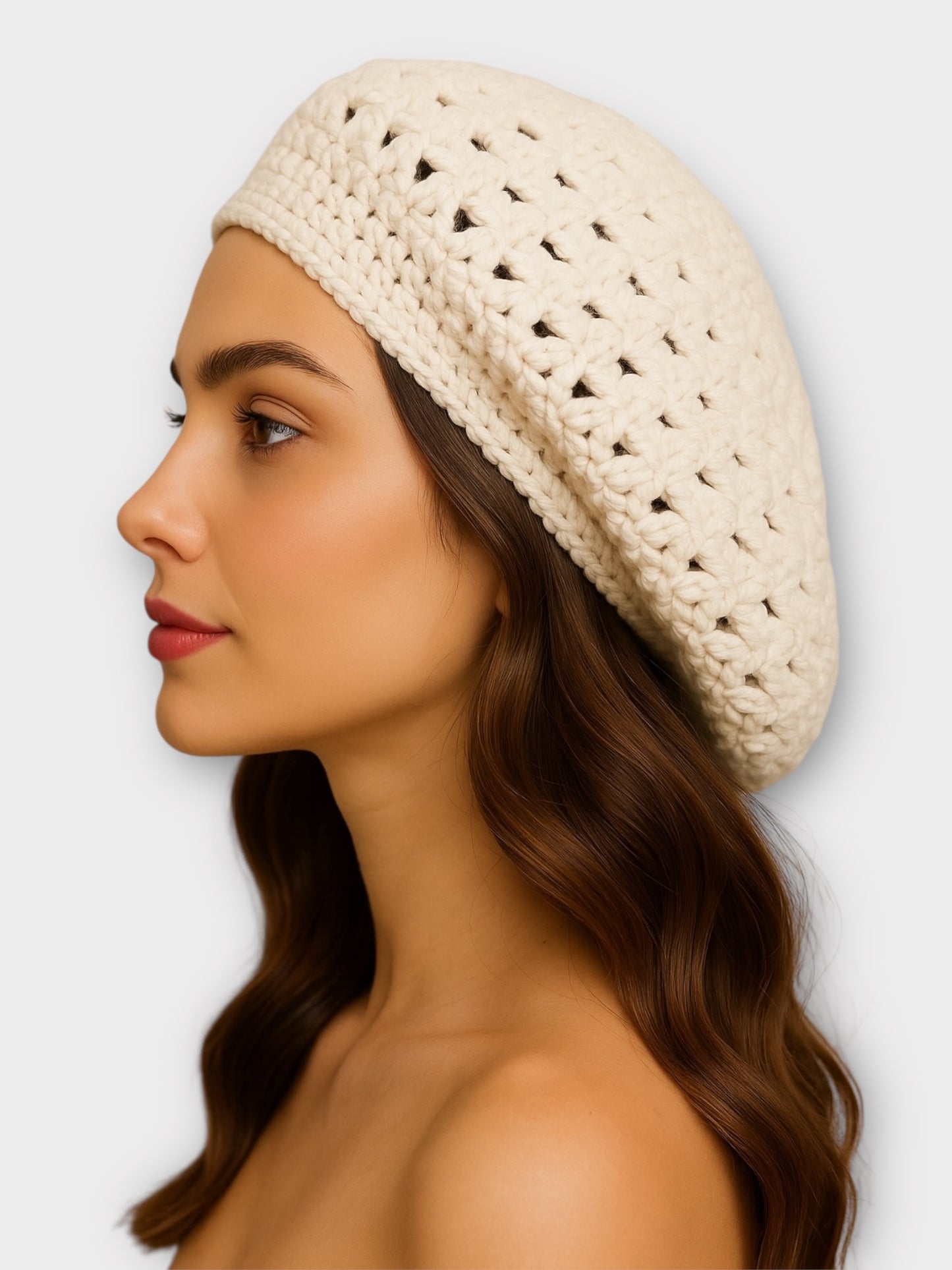 Classic Slouchy Crochet Knit Beret