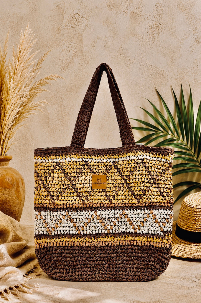Mandalay Breeze Rattan Tote