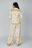Sunset Petals beige cream wide leg two-piece set