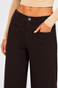 Gray blue effortless wide-leg pants back view