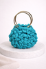 Knitted rose bag front view