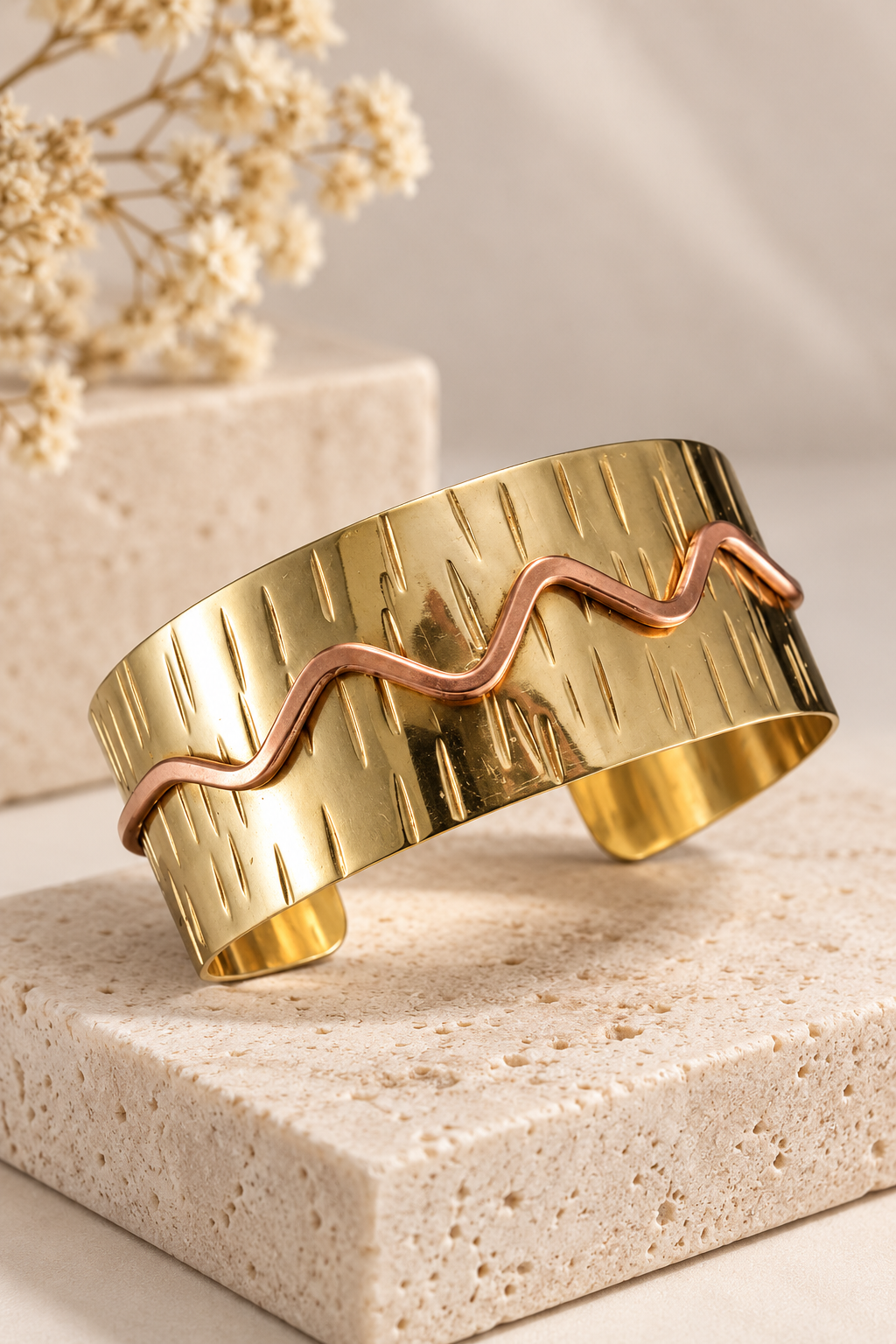 Golden Waves Mixed Metal Bracelet