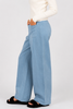 High-waisted wide-leg pants in gray blue