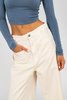 Gray blue wide leg cotton pants