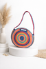 Round jute multicolor bohemian tote