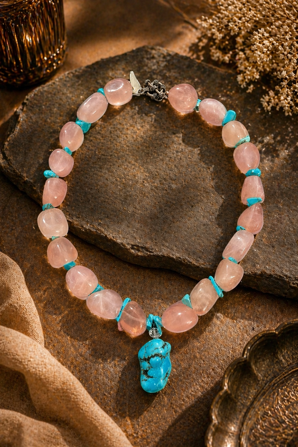 Sedona Blush Turquoise Statement Necklace