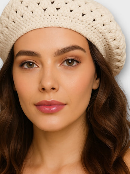 Classic Slouchy Crochet Knit Beret