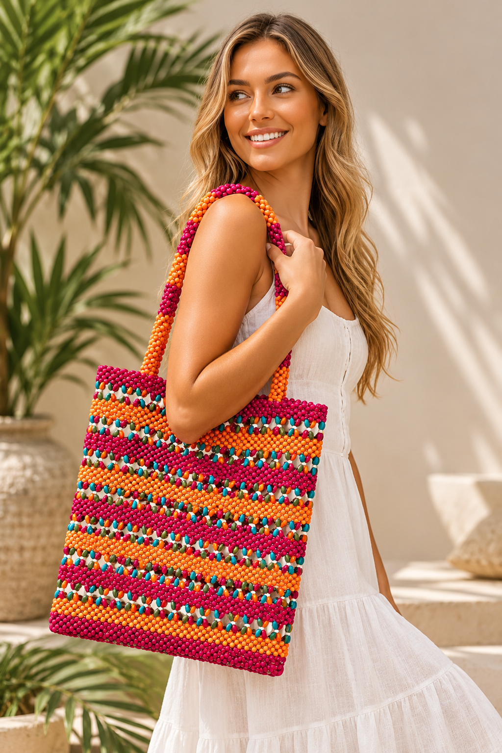 Bali Wooden Beadscape Bag