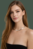 Sleek silver choker side view
