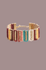 Handmade woven striped beaded bracelet