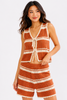 Cotton-acrylic colorblock tank top and shorts two-piece