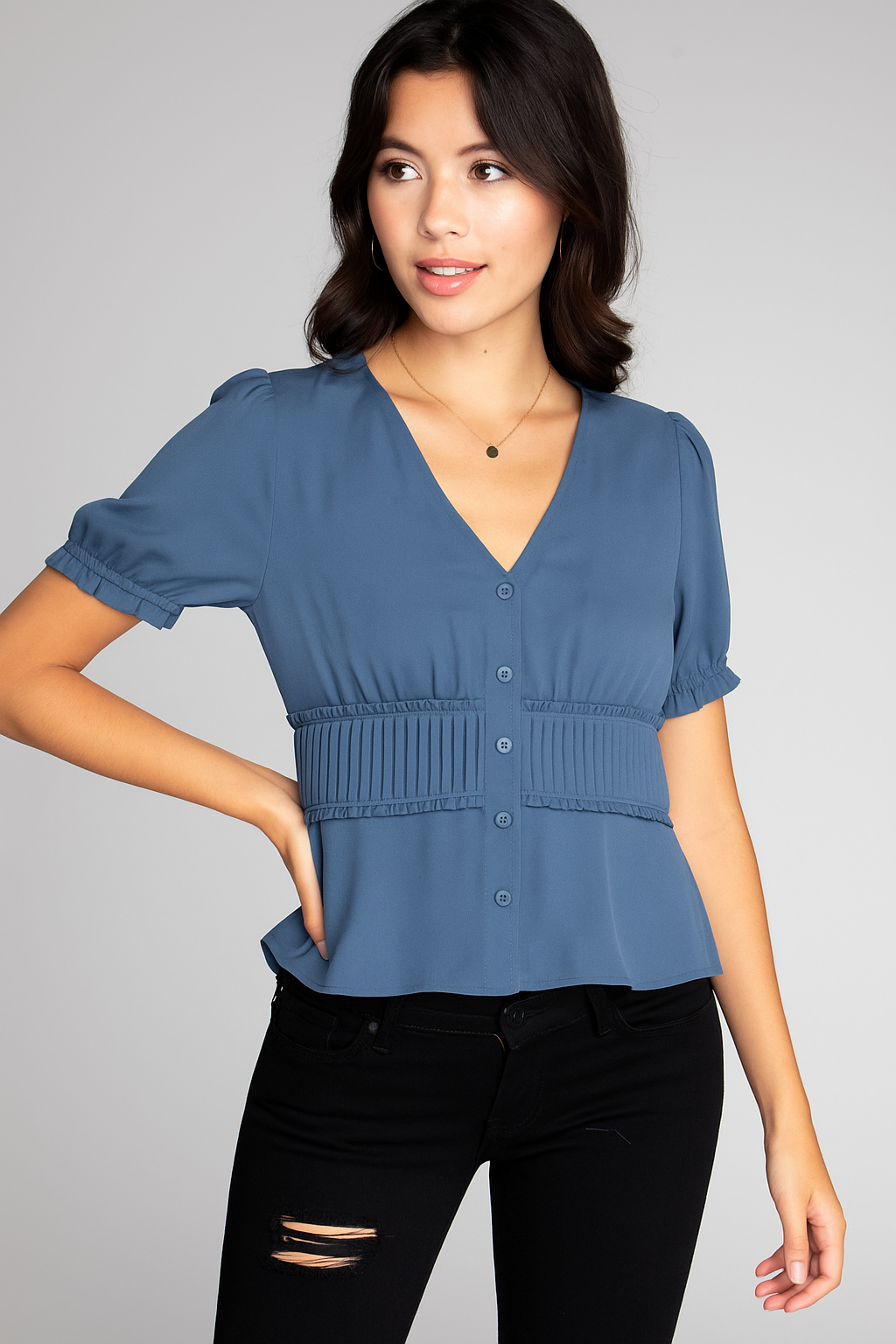 Cinch & Flow Pintuck Blouse
