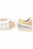 Yellow sparkle boho sneaker pair