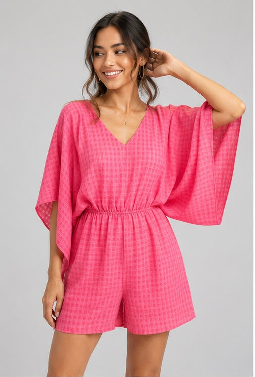 Kimono bloom romper Azure Bloom print