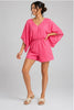 Kimono sleeve romper Mint Bloom print