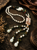 Moonstone Meadow lariat necklace with six natural crystals
