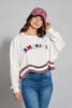 Sequin patriotic crop sweater