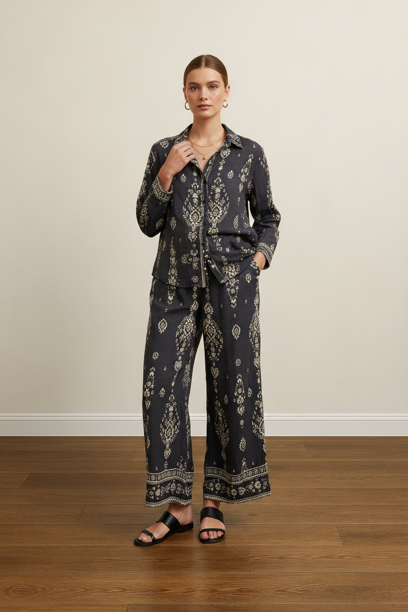 PAISLEY DRIFT WIDE LEG TWO PIECE SET