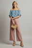 Off-the-shoulder geometric pattern top