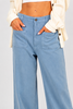 Gray blue wide-leg pants front view