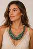Turquoise cascade necklace with mixed gemstones