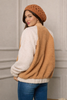Slouchy crochet knit beret styled
