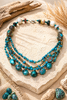Blue Mesa dragon skin turquoise 4-strand statement necklace