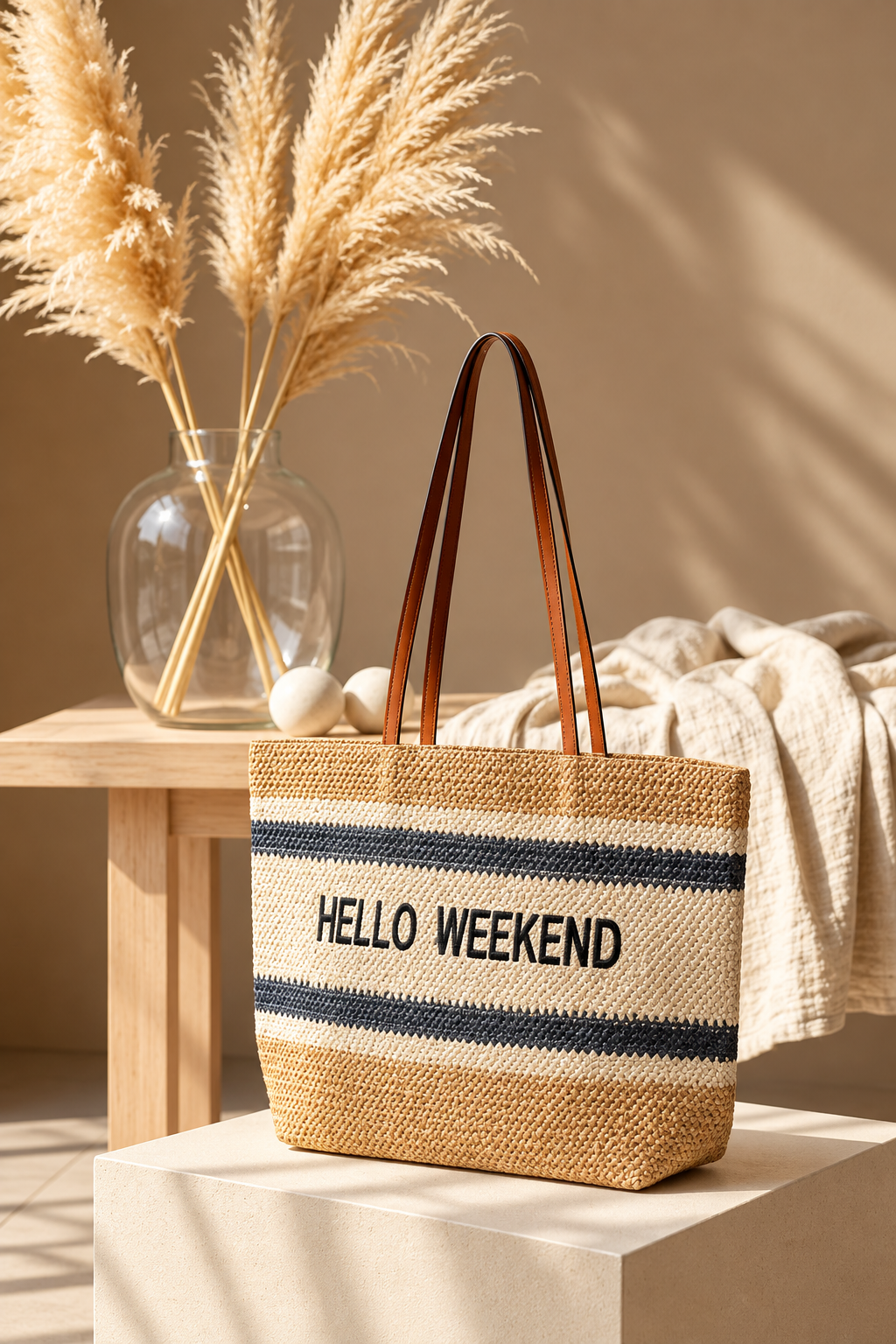 The Hello Haul Weekend Straw Braided Tote